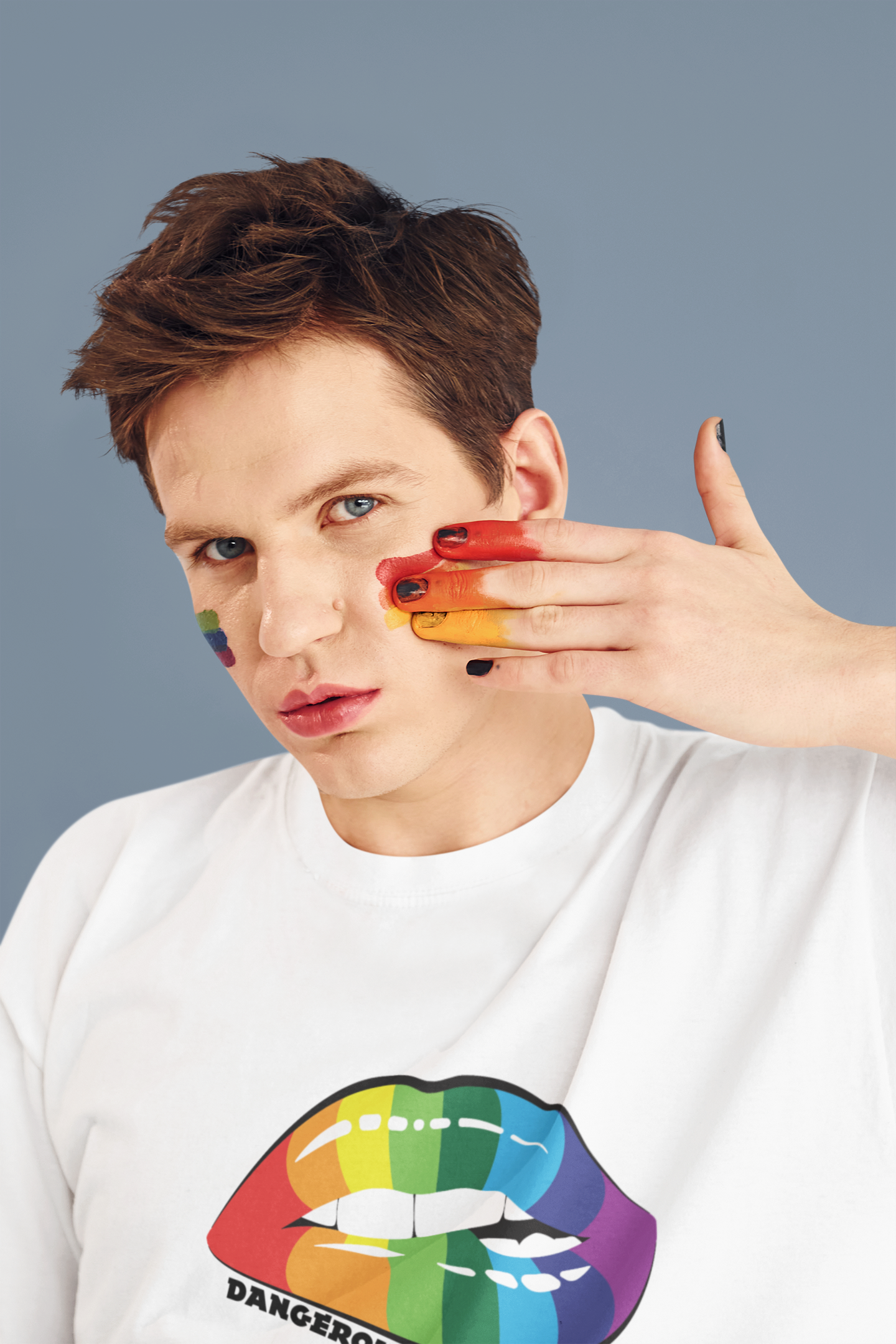 Dangerous Rainbow Lips T-Shirt — Pride Graphic Tee, LGBTQ+ Pride Shirt, Vintage Style Rainbow Lip Shirt for Men & Women