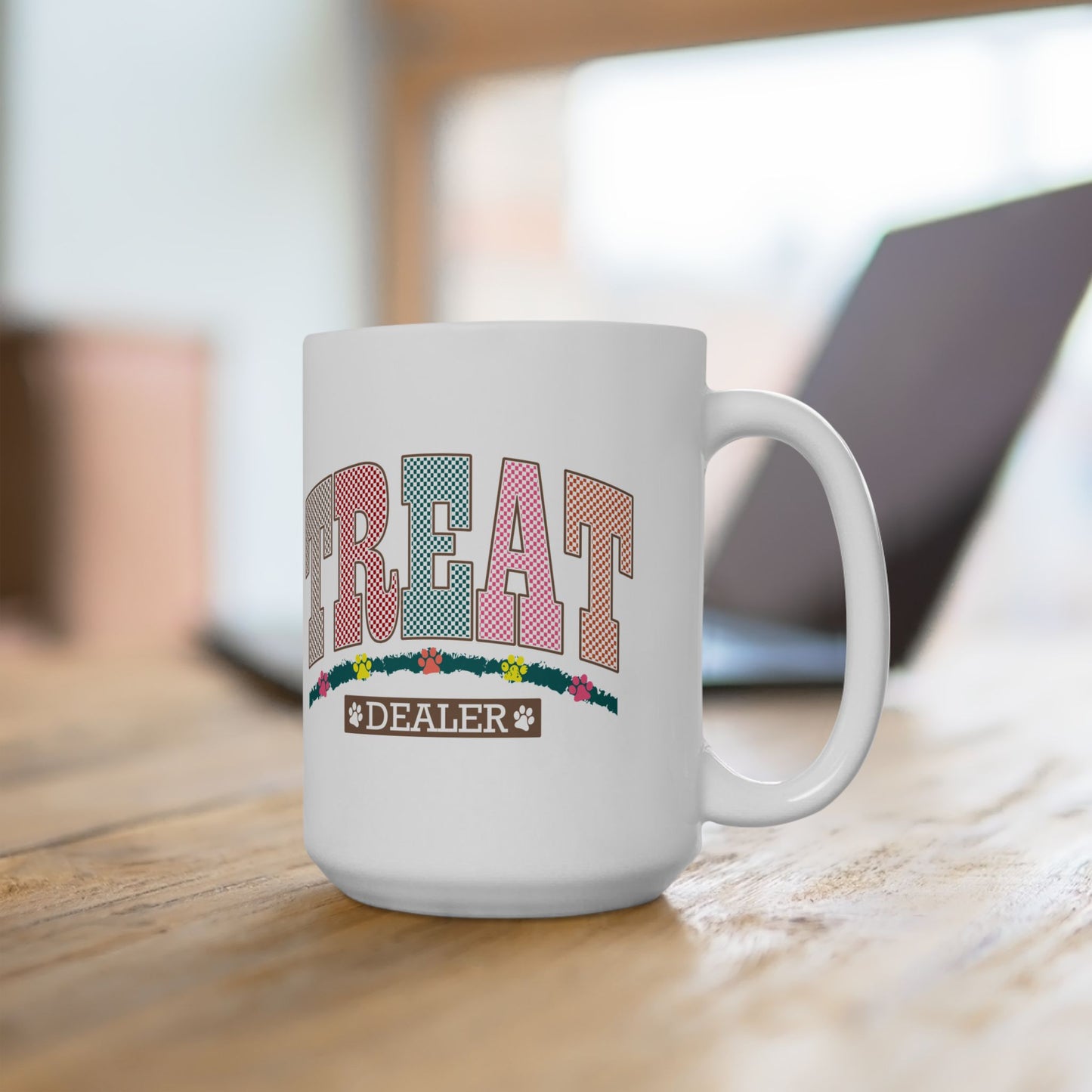 Great Treats Ceramic Coffee Mug - Fun Floral Design (11oz & 15oz)