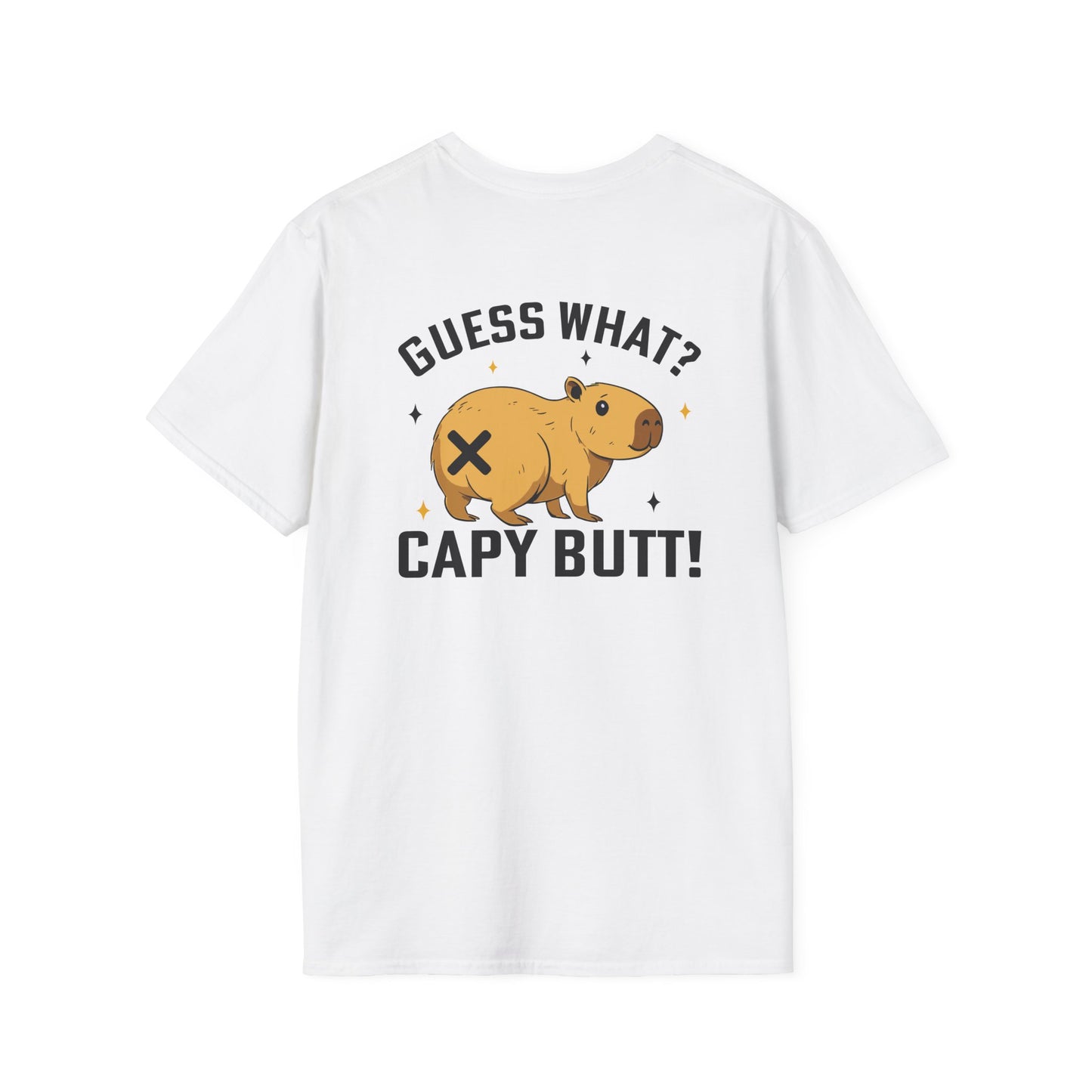 Capybara T-Shirt Guess What Capy Butt Graphic Tee Funny Animal Shirt Cute Capybara Shirt for Teens and Adults