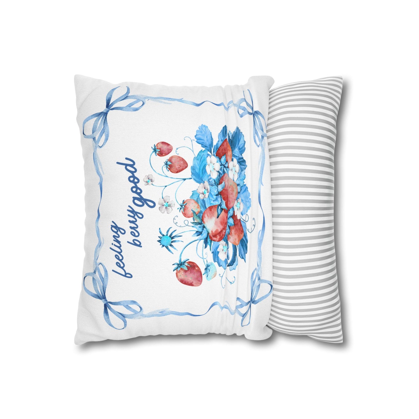 Vibrant Floral Pillowcase, Feeling Busy Good, Home Decor, Gift, Spring Celebration, Fruit Design, Couch Cushion