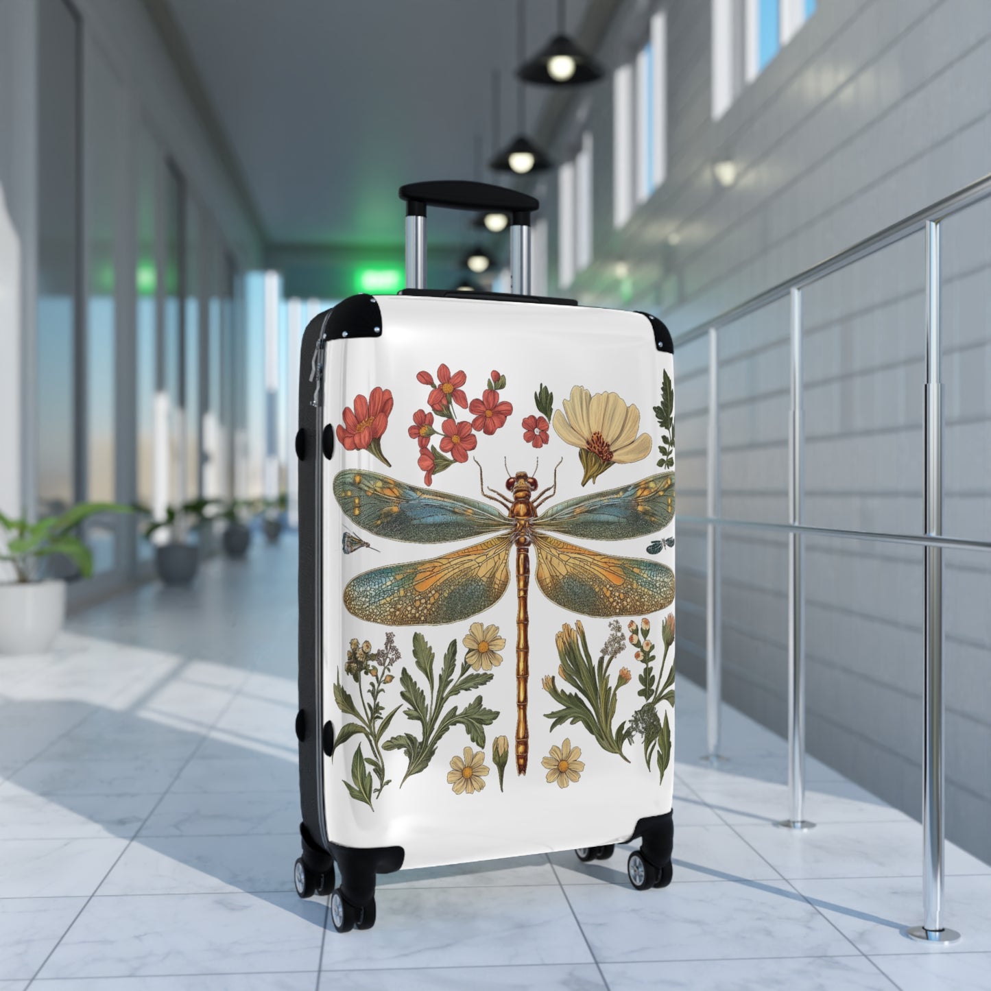 Botanical Dragonfly Suitcase - Stylish Travel Luggage for Nature Lovers