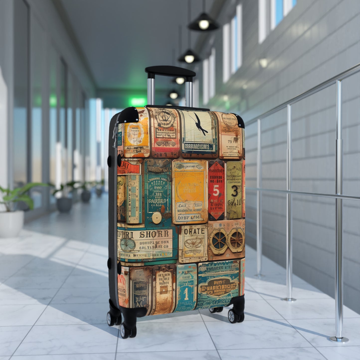 Vintage Travel Suitcase - Perfect for Adventure Lovers, Gift for Travelers, Bohemian Luggage, Unique Design, Retro Style