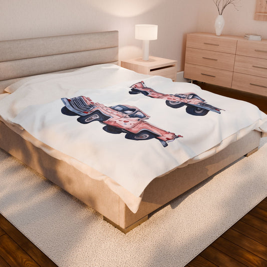 Charming Vintage Truck Blanket - Cozy Throw for Home Decor, Gifts, Camping, Valentine's Day, Farmhouse Style