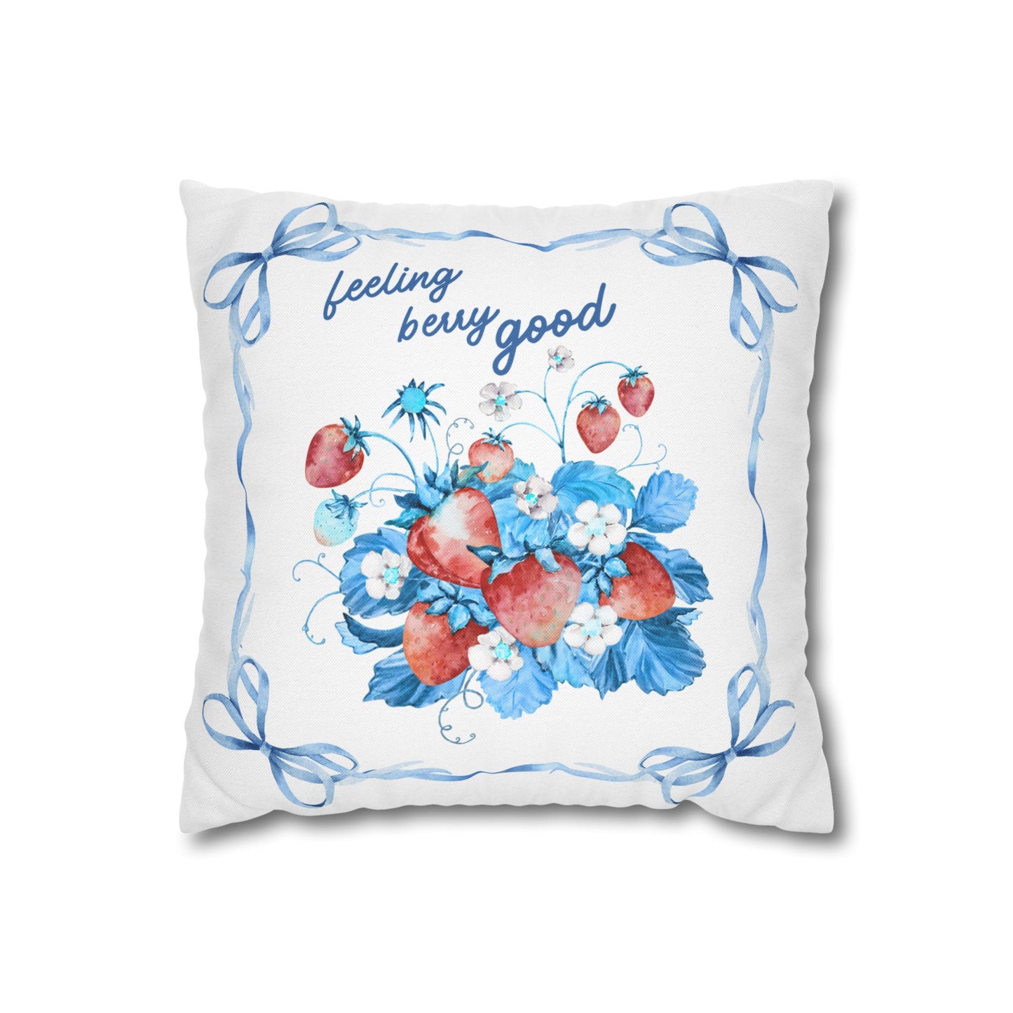 Vibrant Floral Pillowcase, Feeling Busy Good, Home Decor, Gift, Spring Celebration, Fruit Design, Couch Cushion