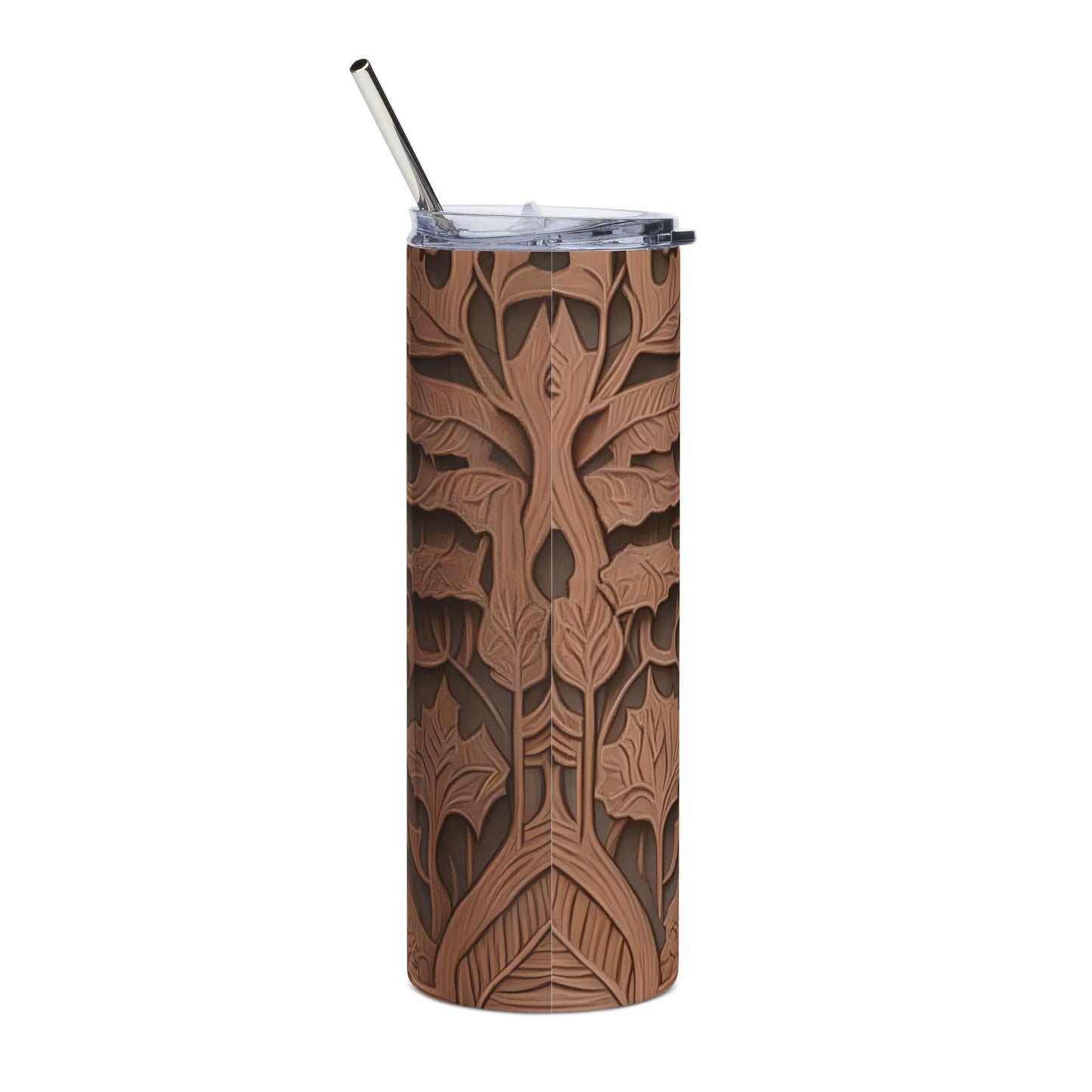 Elegant Stainless Steel Tumbler with Nature and Cat Designs | Perfect Gift for Animal Lovers, Eco-Friendly Drinkware, Travel Mug