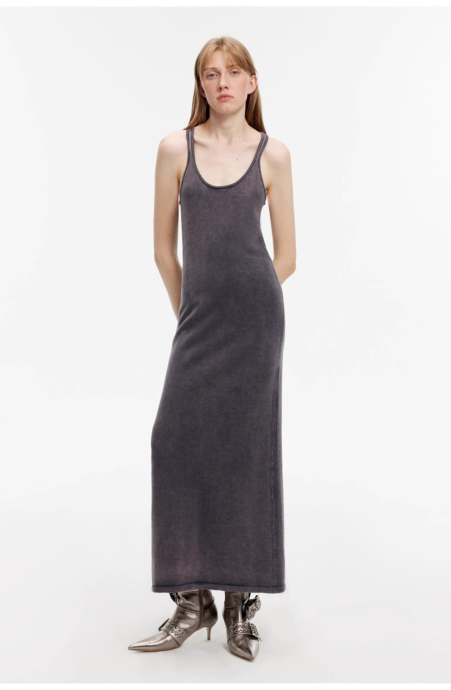 "Cool Girl Recipe" Distressed Vest Dress – Luxury Ferment-Washed Style