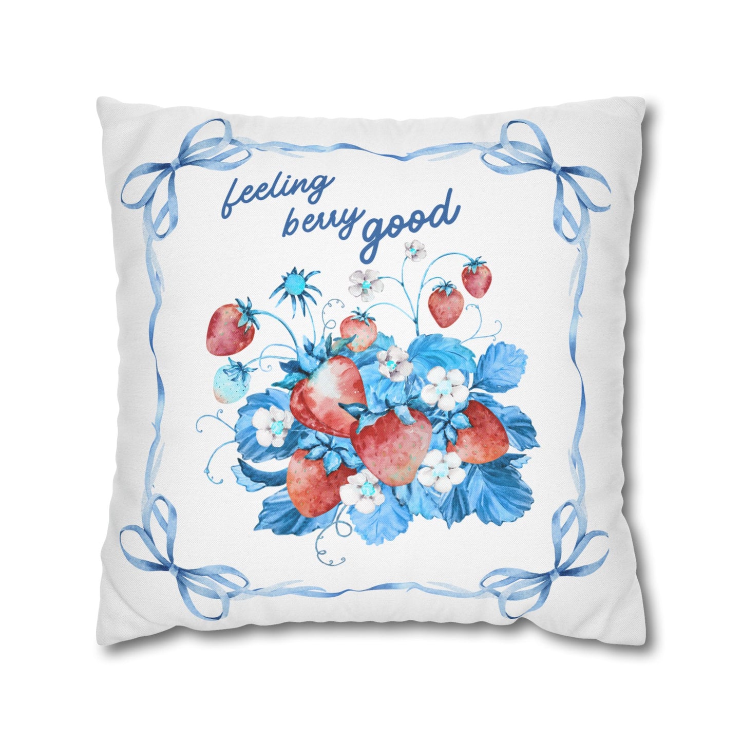 Vibrant Floral Pillowcase, Feeling Busy Good, Home Decor, Gift, Spring Celebration, Fruit Design, Couch Cushion