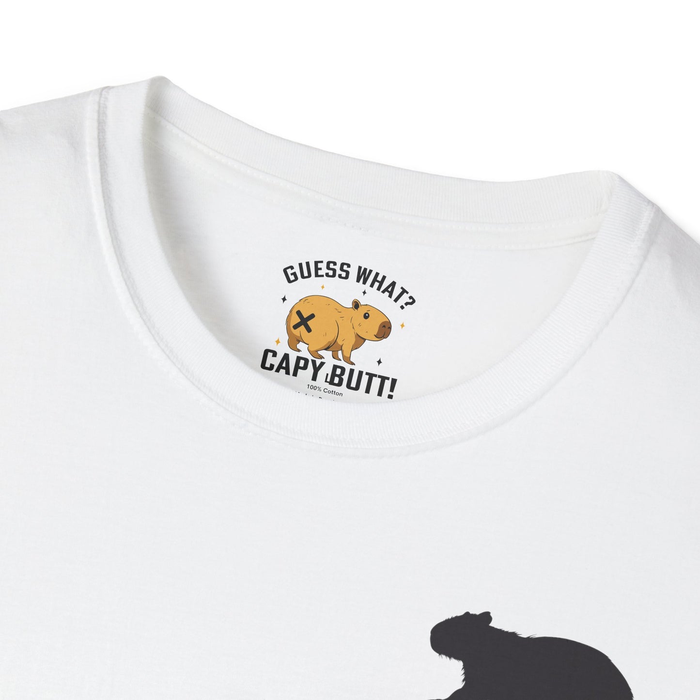 Capybara T-Shirt Guess What Capy Butt Graphic Tee Funny Animal Shirt Cute Capybara Shirt for Teens and Adults