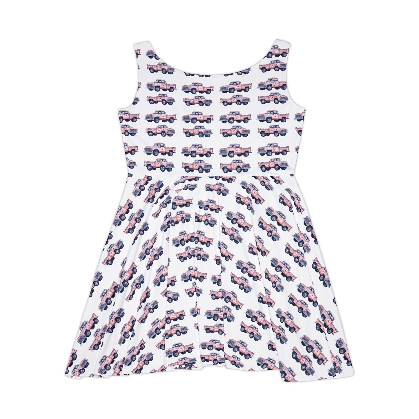 Vintage Car Print Women's Skater Dress - Fun & Playful Summer Outfit