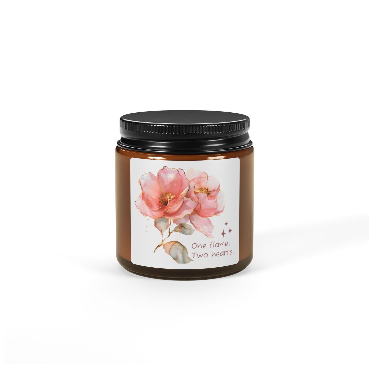 Elegant Floral Scented Soy Candle - Eco-Friendly Amber Jar, Aromatherapy Gift, Home Decor, Relaxation, Gift for couple