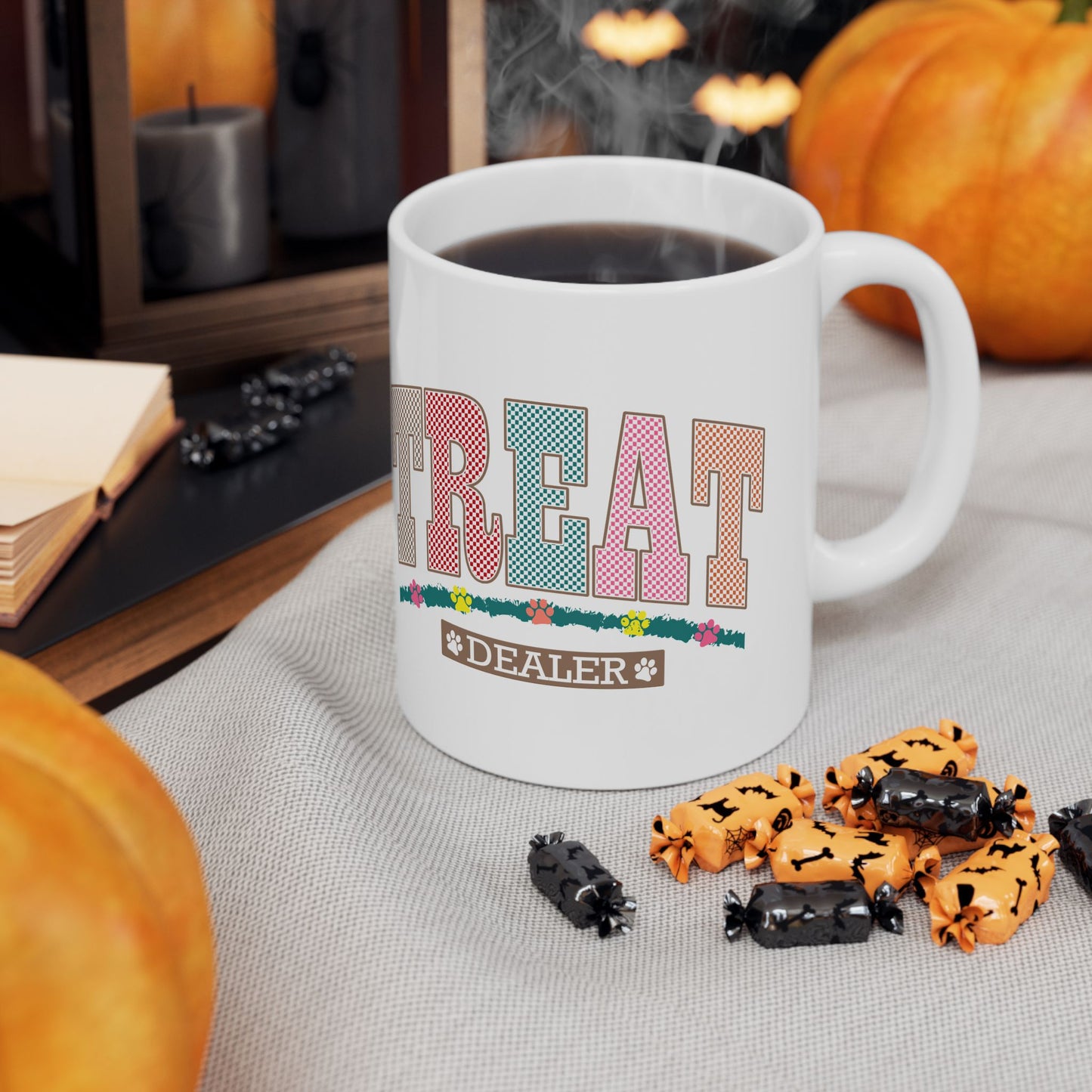 Great Treats Ceramic Coffee Mug - Fun Floral Design (11oz & 15oz)