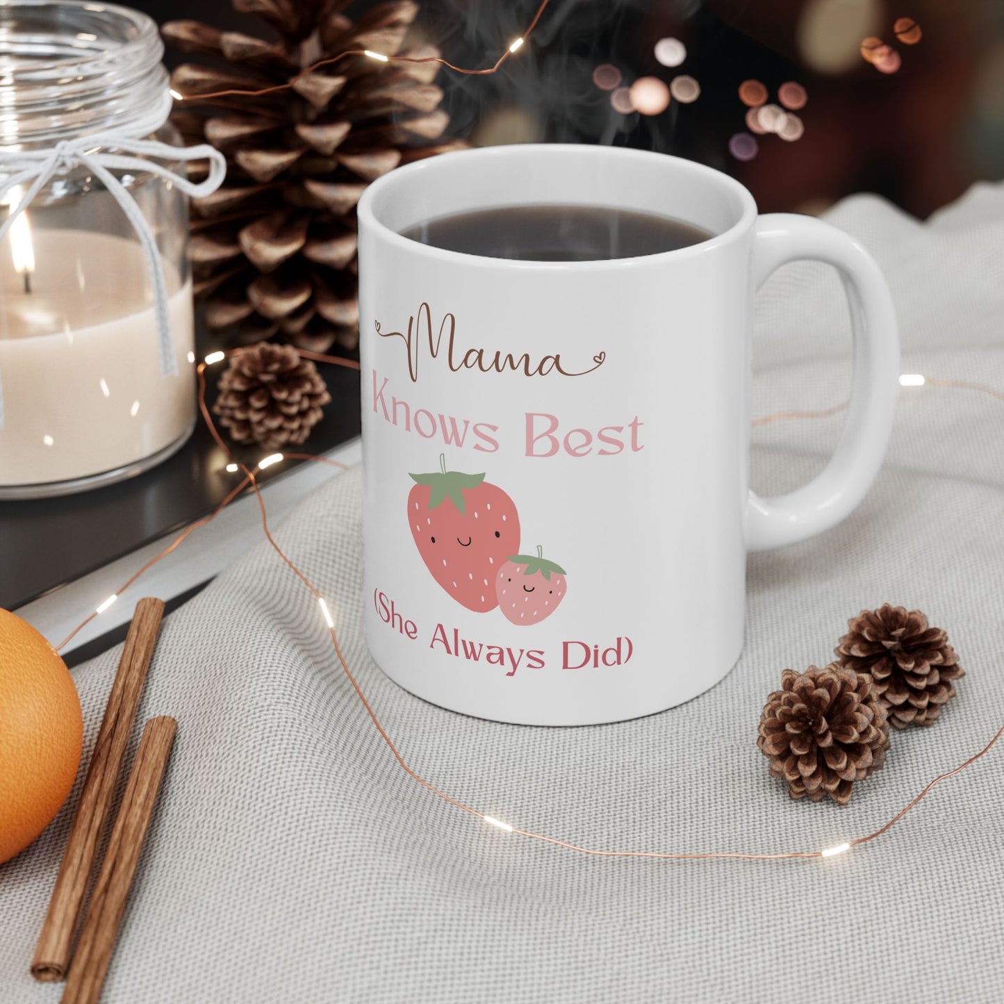 Inspirational Ceramic Mug - "Mom Knows Best (She Always Did)" - Perfect Gift for Mother's Day