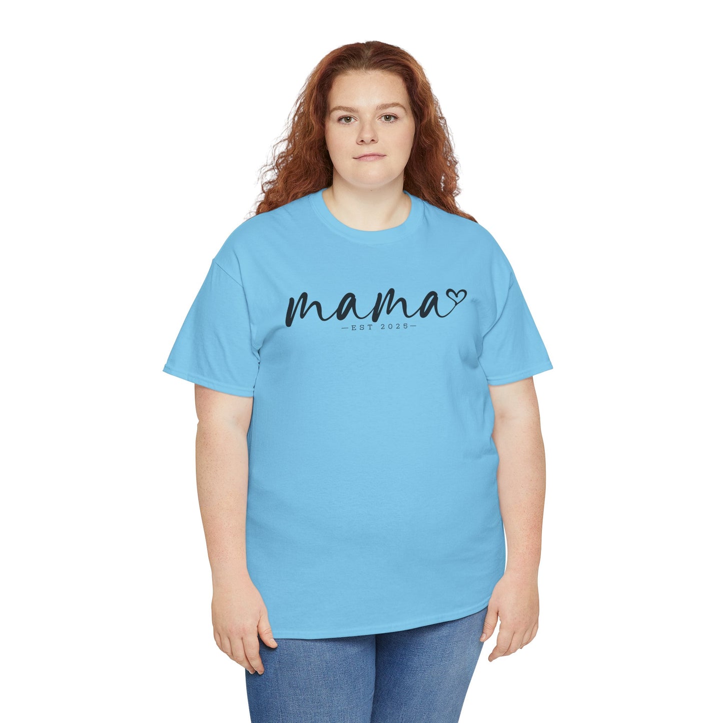 Mama Love Heavy Cotton Tee - Perfect Gift for Moms, Heartfelt Design, Established 2023 / Customisable