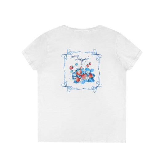 Floral V-Neck T-Shirt - Loving You Good - Casual Comfort for Women