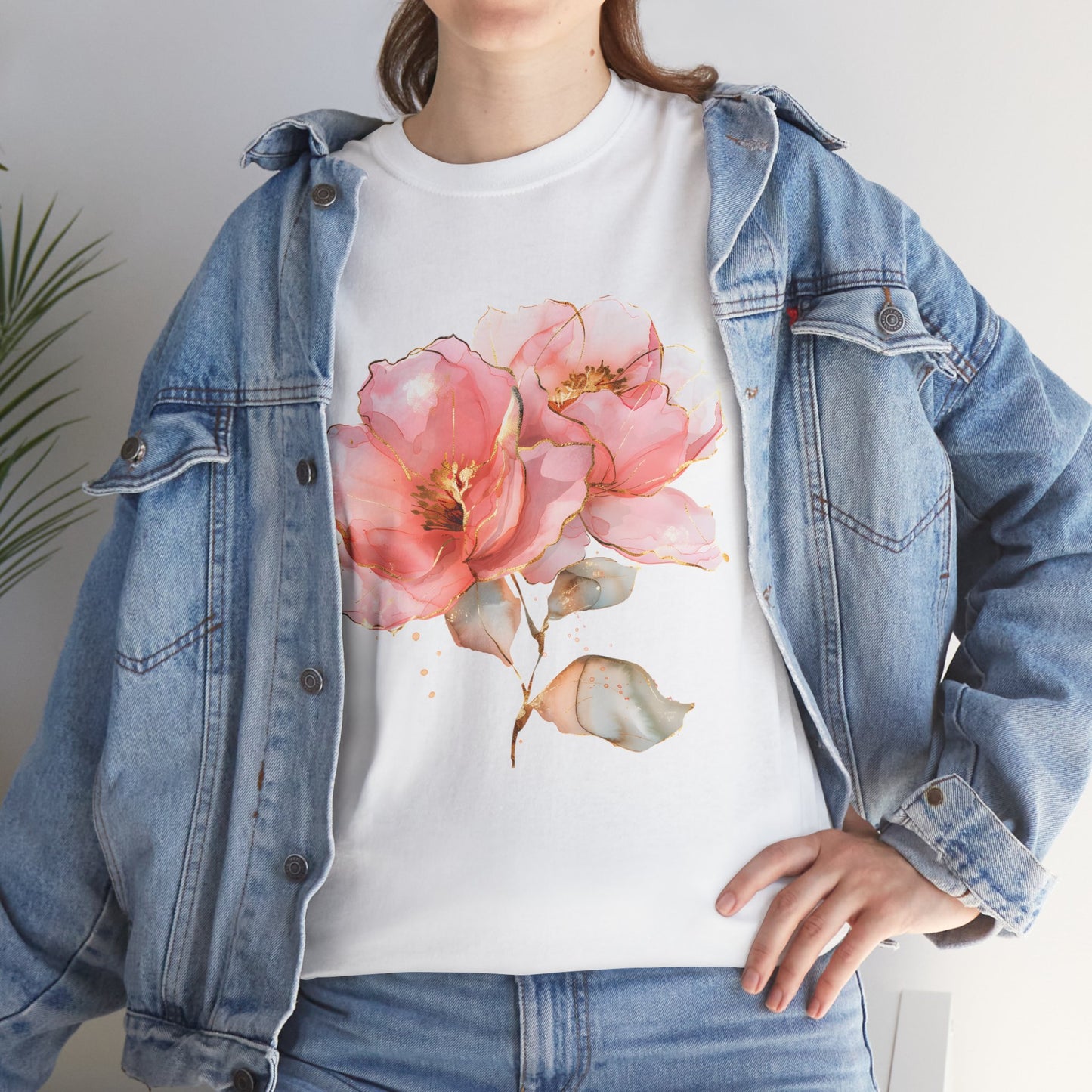 Floral Unisex Heavy Cotton Tee | Cute Casual Shirt for Spring, Nature Lover Gift, Summer Outfit, Everyday Wear, Eco-Friendly Cotton Tee