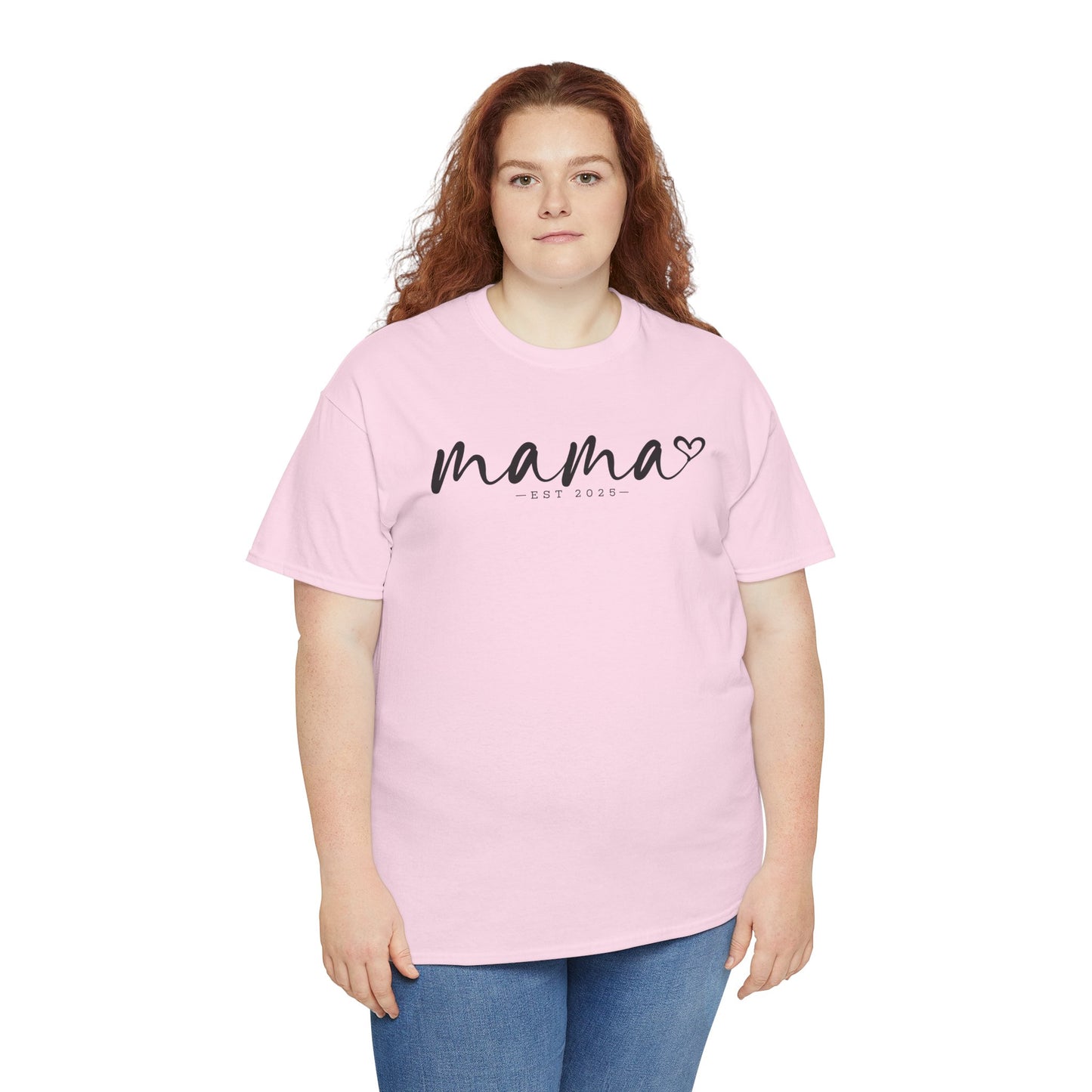 Mama Love Heavy Cotton Tee - Perfect Gift for Moms, Heartfelt Design, Established 2023 / Customisable
