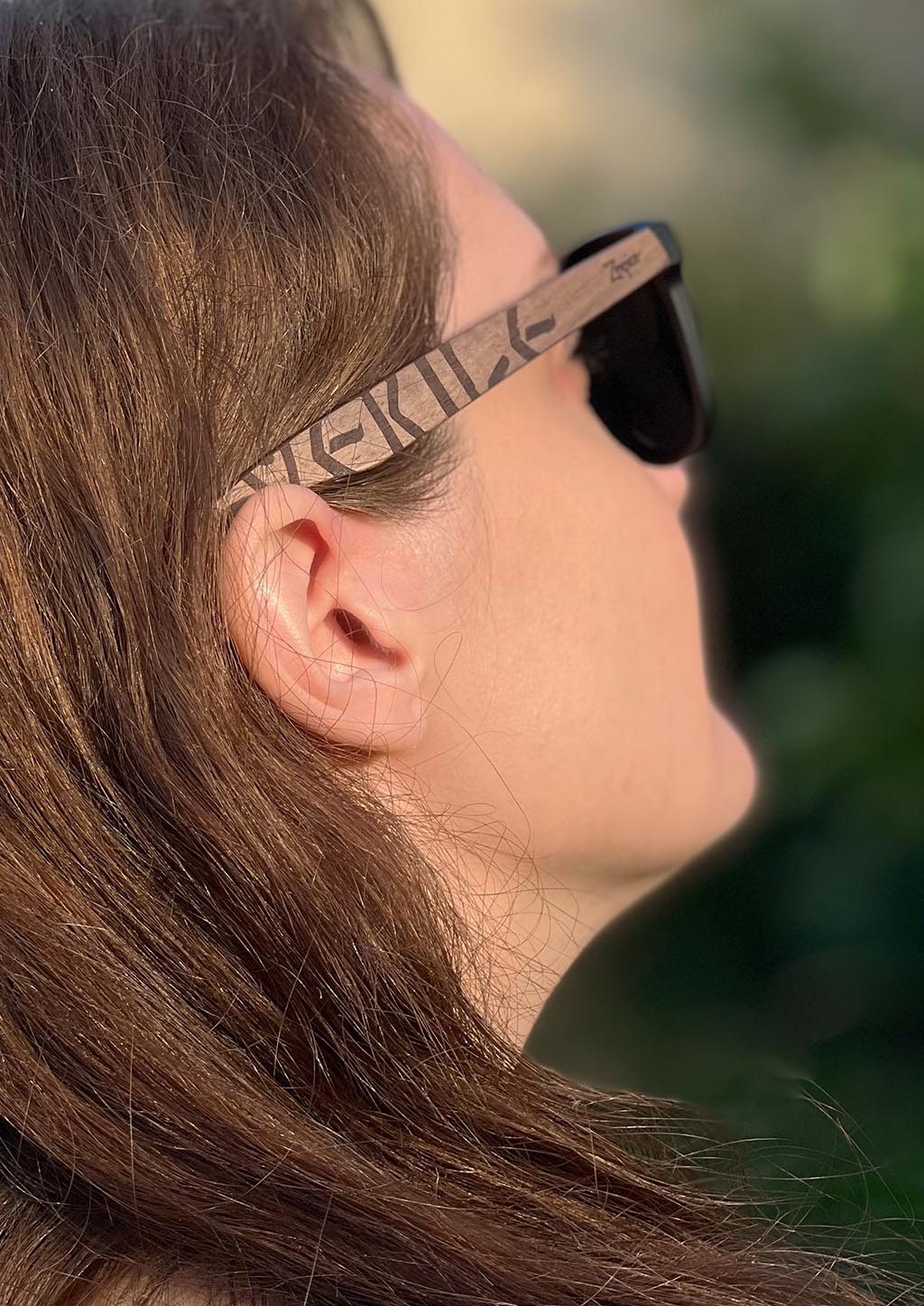 Eyewood Viking Runes Sunglasses. Handmade Wood & Polarized UV400 Protection