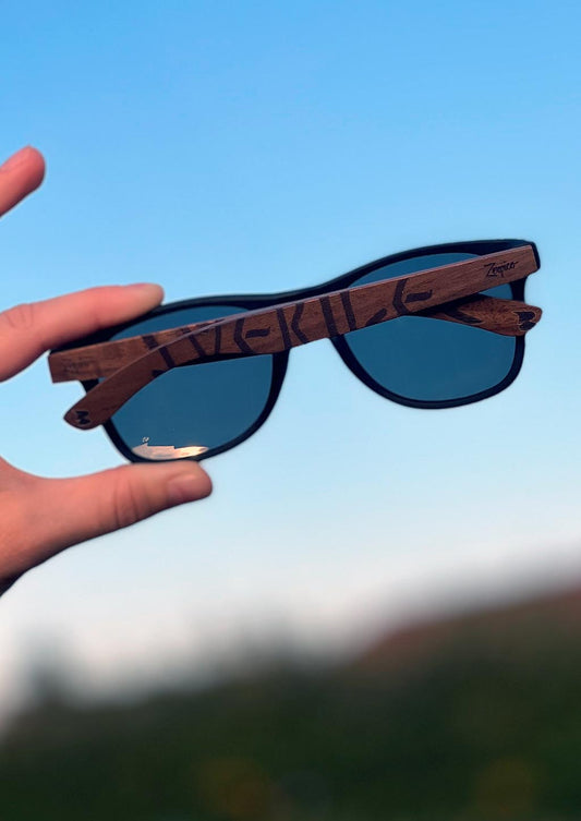 Eyewood Viking Runes Sunglasses. Handmade Wood & Polarized UV400 Protection