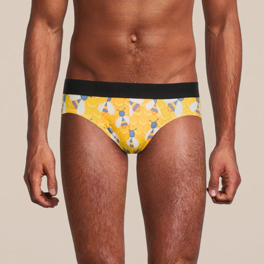 Men’s Bee Brief Underwear. Slim Fit, Breathable Mesh & Moisture-Wicking